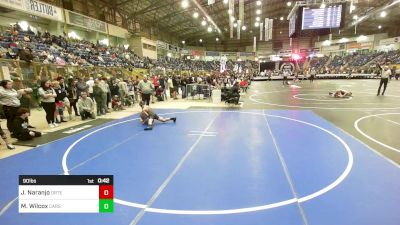 90 lbs Consi Of 8 #1 - Julian Naranjo, Ortega Middle School vs Malakai Wilcox, Carson Middle School