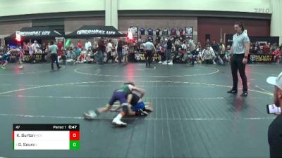 47 lbs Round 1 - Grayson Sours, Colorado Regulators vs Kasen Burton, Madison County Youth Wrestling