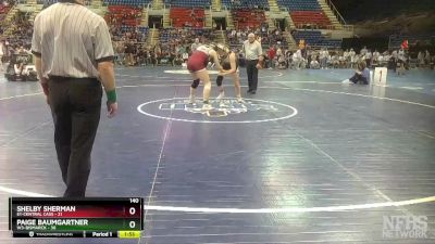 140 lbs Finals (8 Team) - Shelby Sherman, E1-Central Cass vs Paige Baumgartner, W3-Bismarck