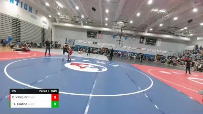 125 lbs Cons. Round 2 - Travis Timboe, Jackson Hole Wrestling Club vs Cesar Vasquez, Eastside United Wrestling Club