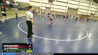 92 lbs Champ. Round 1 - Lyman Nau Rarick, Westlake Wrestling Club vs Caleb Manheimer, Utah