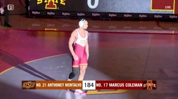 184 lbs Anthony Montalvo, Oklahoma State vs Marcus Coleman, Iowa State