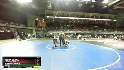 113 lbs Champ. Round 1 - Kekoa Ogawa, Central Catholic vs Joseph Campos, Sheldon