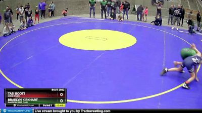 70 lbs Cons. Semi - Braelyn Kirkhart, Oakridge Mat Club vs Tasi Boots, Hood River