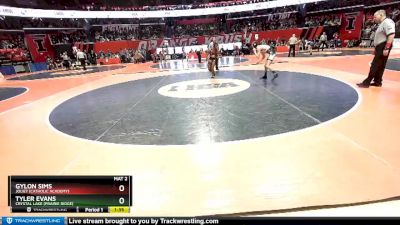 2A 120 lbs Semifinal - Gylon Sims, Joliet (Catholic Academy) vs Tyler Evans, Crystal Lake (Prairie Ridge)