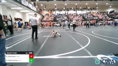 49 lbs Quarterfinal - Beau Burkhart, Coweta Tiger Wrestling vs Nash McCuistion, Pryor Tigers