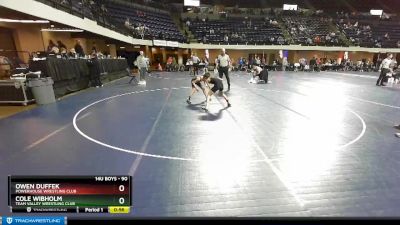 90 lbs Cons. Round 3 - Owen Duffek, Powerhouse Wrestling Club vs Cole Wibholm, Team Valley Wrestling Club