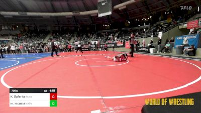 70 lbs Quarterfinal - Kanoa Saferite, Nova Wrestling Club vs Michael Nicosia, Mat Assassins