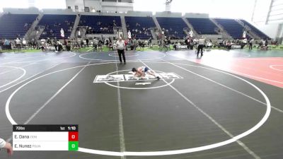 70 lbs Quarterfinal - Ethan Dana, Zion Thunder WC vs Eric Nunez, Pounders WC