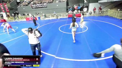 122 lbs Cons. Round 5 - Lauren Zaragoza, Brawley Union High School Wrestling vs Jocelynn Mendoza, California