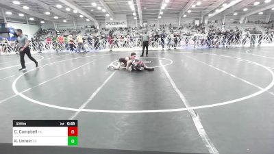 106 lbs Consi Of 32 #2 - Cayden Campbell, TX vs Kel Unrein, CO