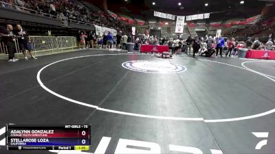 75 lbs Round 3 - Adalynn Gonzalez, Cougar Youth Wrestling vs Stellarose Loza, California