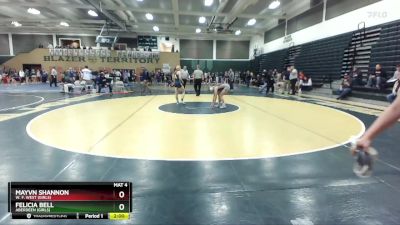 125 lbs Quarterfinal - Felicia Bell, Aberdeen (Girls) vs Mayvn Shannon, W. F. West (Girls)