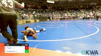 75 lbs Consi Of 8 #2 - KIng Tugler, Tulsa North Mabee Stampede vs Jordan Hardgrave, Piedmont