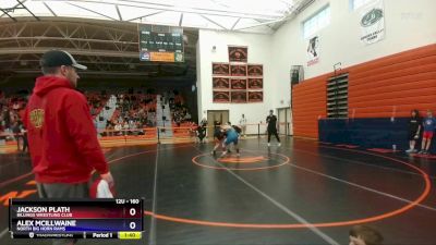 160 lbs Round 1 - Jackson Plath, Billings Wrestling Club vs Alex Mcillwaine, North Big Horn Rams