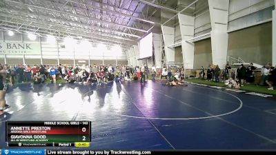 143 lbs Semifinal - Giavonna Good, All In Wrestling Academy vs Annette Preston, Arizona Girls Wrestling