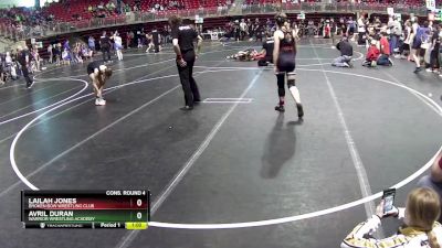 113 lbs Cons. Round 4 - Lailah Jones, Broken Bow Wrestling Club vs Avril Duran, Warrior Wrestling Academy