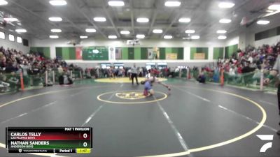 Boys 159 lbs Semifinal - Nathan Sanders, Anderson Boys vs Carlos Telly, Las Plumas Boys