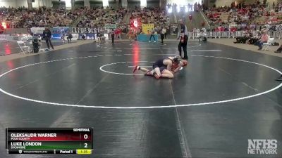 A 145 lbs Semifinal - Oleksaudr Warner, Polk County vs Luke London, Sycamore