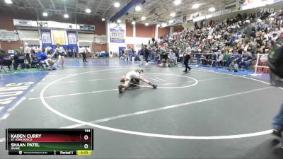 144 lbs Cons. Round 1 - Kaden Curry, St John Bosco vs Shaan Patel, Irvine