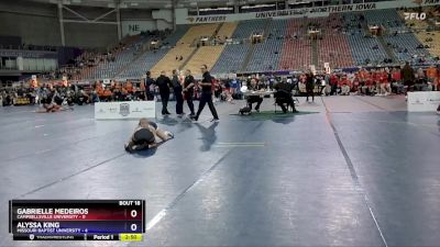 109 lbs 2nd Wrestleback (16 Team) - Gabrielle Medeiros, Campbellsville University vs Alyssa King, Missouri Baptist University