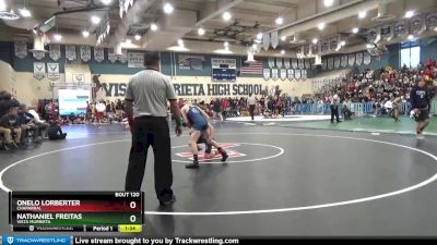 120 lbs Semifinal - Nathaniel Freitas, Vista Murrieta vs Onelo Lorberter, Chaparral