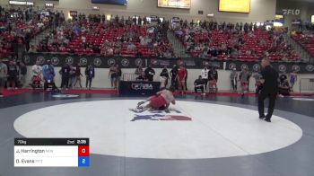 70 kg Rnd Of 16 - James Harrington, New England Regional Training Center vs Dylan Evans, Pittsburgh Wrestling Club