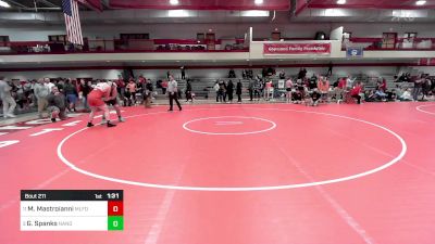 220 lbs Quarterfinal - Michael Mastroianni, Milford vs Gabriel Spanks, North Andover