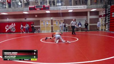 106 lbs Cons. Round 2 - Ridgon Green, Madison High School vs Wylie Baler, Teton High School