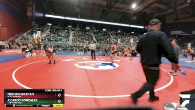 4A-113 lbs Cons. Round 1 - Ricardo Gonzalez, Cheyenne East vs Nathan Beltran, Rock Springs