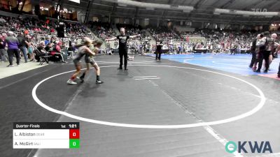 62 lbs Quarterfinal - Lilli Albiston, Geary Youth Wrestling vs Abigail McGirt, Salina Wrestling Club