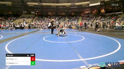 90 lbs Quarterfinal - Kanyon Fryar, Choctaw Ironman Youth Wrestling vs Cooper Couch, Grove Takedown Club