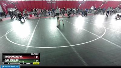 98 lbs Cons. Semi - Jakob Sleznikow, Valley Elite Wrestling Club vs Alec Brenner, Oregon Youth Wrestling Club