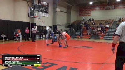 197 lbs 7th Place Match - Jamar Toston, Colby Community College vs Buddy Claibourn, Neosho County Community College