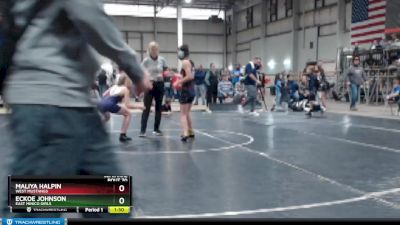 95 lbs Semifinal - Eckoe Johnson, East Minico Girls vs Maliya Halpin, West Mustangs