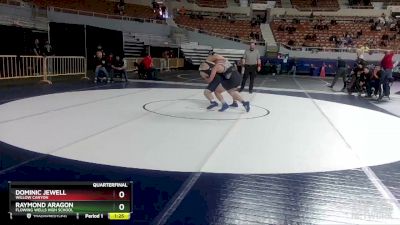 D2-215 lbs Quarterfinal - Dominic Jewell, Willow Canyon vs Raymond Aragon, Flowing Wells High School