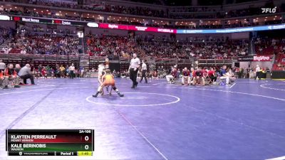 2A-106 lbs Quarterfinal - Klayten Perreault, Mount Vernon vs Kale Berinobis, Waukon