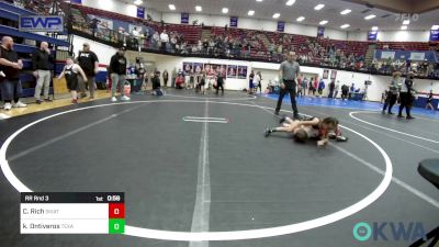 55-60 lbs Rr Rnd 3 - Cali Rich, Skiatook Youth Wrestling vs Kinsley Ontiveros, Texas Elite