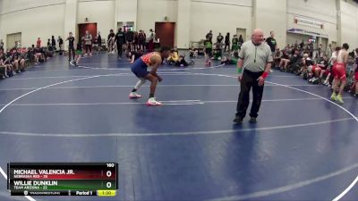 160 lbs Round 2 (6 Team) - Michael Valencia Jr., Nebraska Red vs Willie Dunklin, Team Arizona