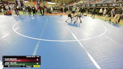 144 lbs 3rd Place Match - Jake Miller, Broken Arrow Wrestling Club vs Alex Braun, MN Elite Wrestling Club