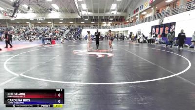 123 lbs Cons. Round 2 - Carolina Rios, Texas Wesleyan vs Zoe Shariq, Baker University