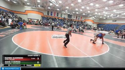 157 lbs Champ. Round 2 - David Cushman, Wisconsin - Platteville vs Ramiro Guerrero, Olivet College