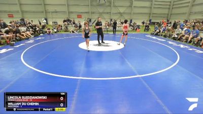 106 lbs Placement Matches - Lincoln Sledzianowski, Pennsylvania Blue vs William Du Chemin, Wisconsin