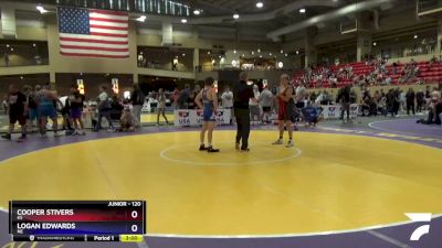 120 lbs Cons. Round 3 - Cooper Stivers, KS vs Logan Edwards, NE