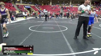 115 lbs Champ. Round 1 - Owen Dowell, WR - Topeka Blue Thunder vs Leeum Healy, Piper Wrestling Club