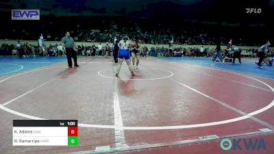 180 lbs Quarterfinal - Katie Adams, Noble Takedown Club vs Riley Samarripa, Harrah Little League Wrestling