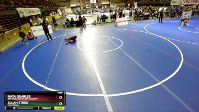 62 lbs 5th Place Match - Elijah Streu, California vs Maya Quarles, Red Star Wrestling Academy