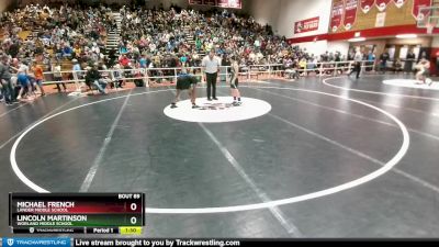 110 lbs Champ. Round 1 - Lincoln Martinson, Worland Middle School vs Michael French, Lander Middle School