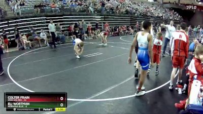 95 lbs Round 3 (6 Team) - Colter Frain, Iowa USA Red vs Eli Wortman, Nebraska Blue