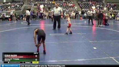 45 lbs Champ. Round 1 - Syrus Bazer, Nebraska Wrestling Academy vs Royalty Tyson, Ready RP